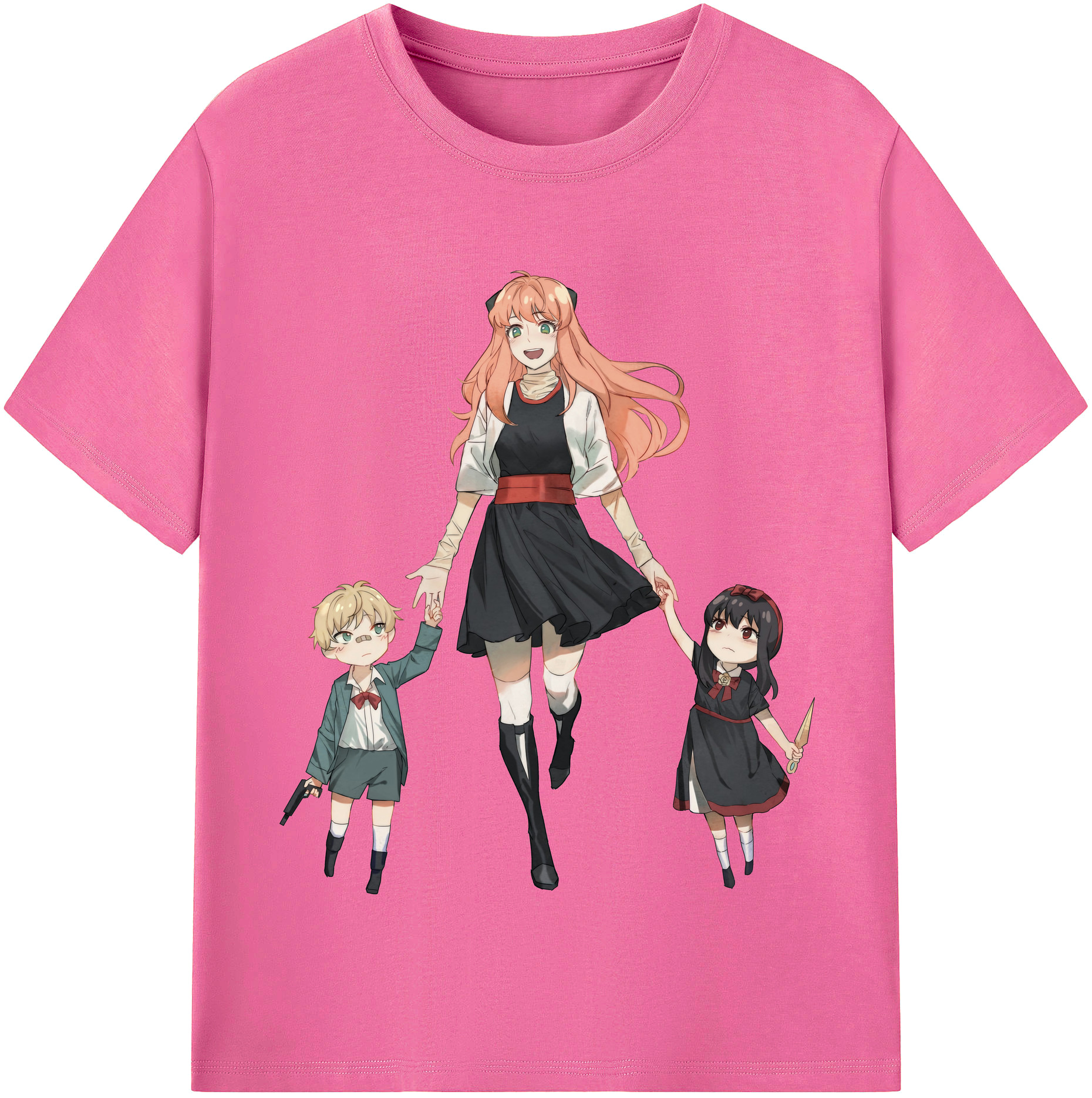 （画像用） SPY×FAMILY间谍家家酒 レディースカジュアルプリントTシャツ（綿100％）